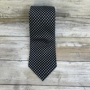 John Sparks Neck Tie 59”’x‎ 3.25” Black Geometric Office Workwear Careerwear
